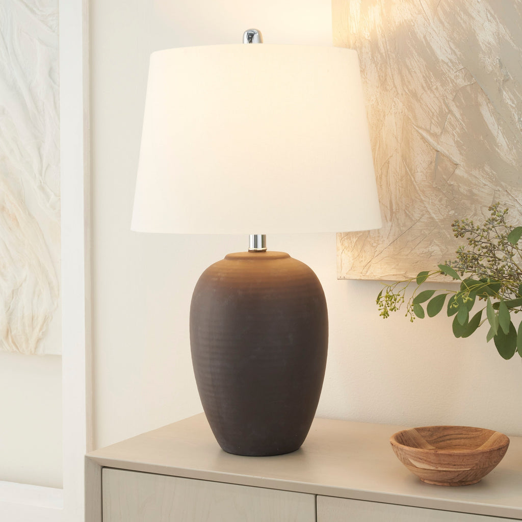 Lampe de table en pot en céramique non émaillée Nourison 23