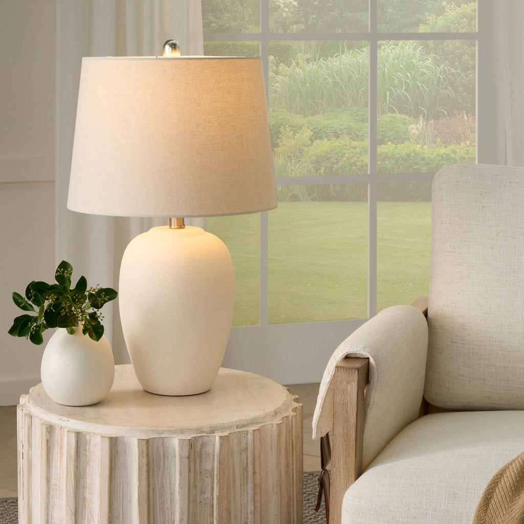 Lampe de table en pot en céramique non émaillée Nourison 23