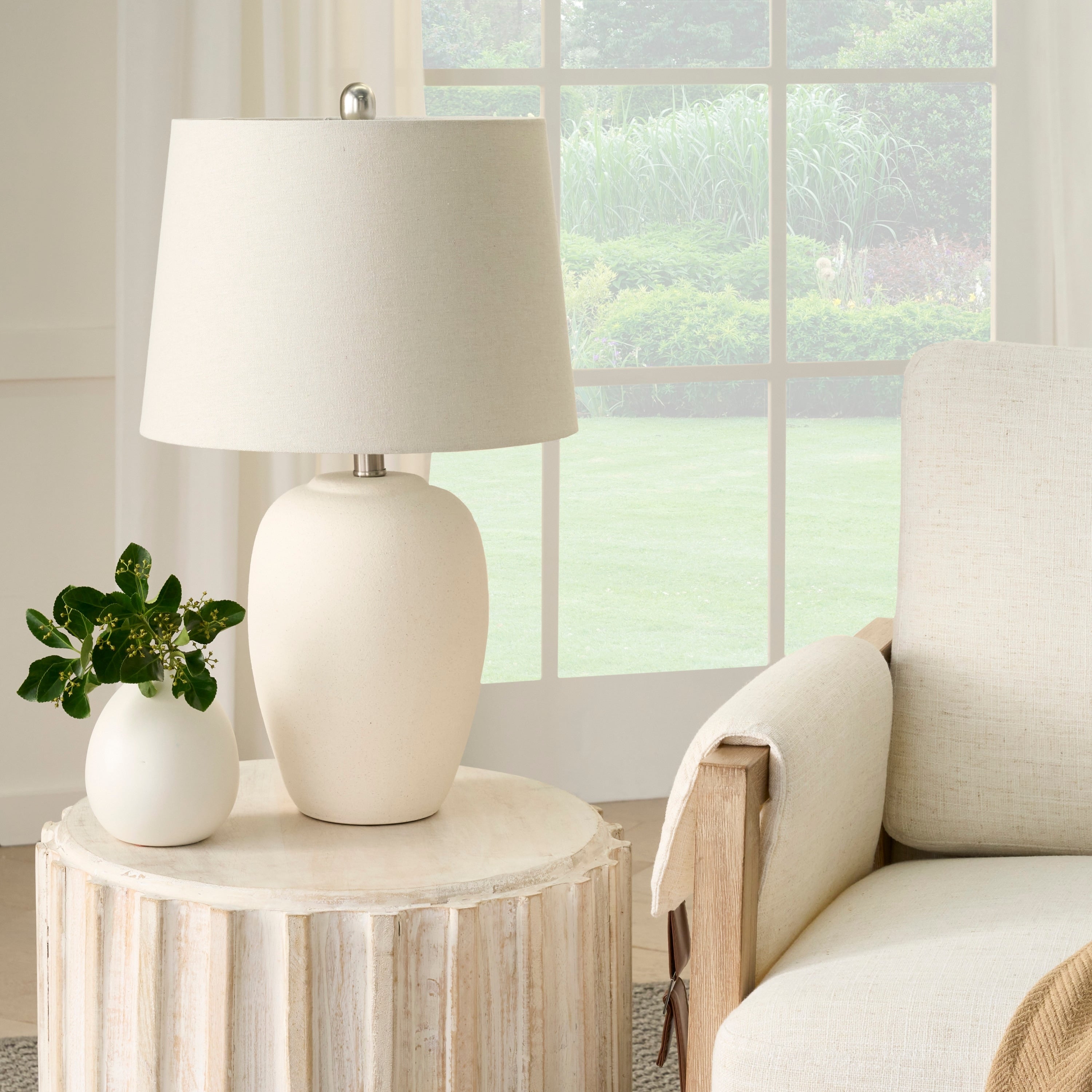 Lampe de table en pot en céramique non émaillée Nourison 23