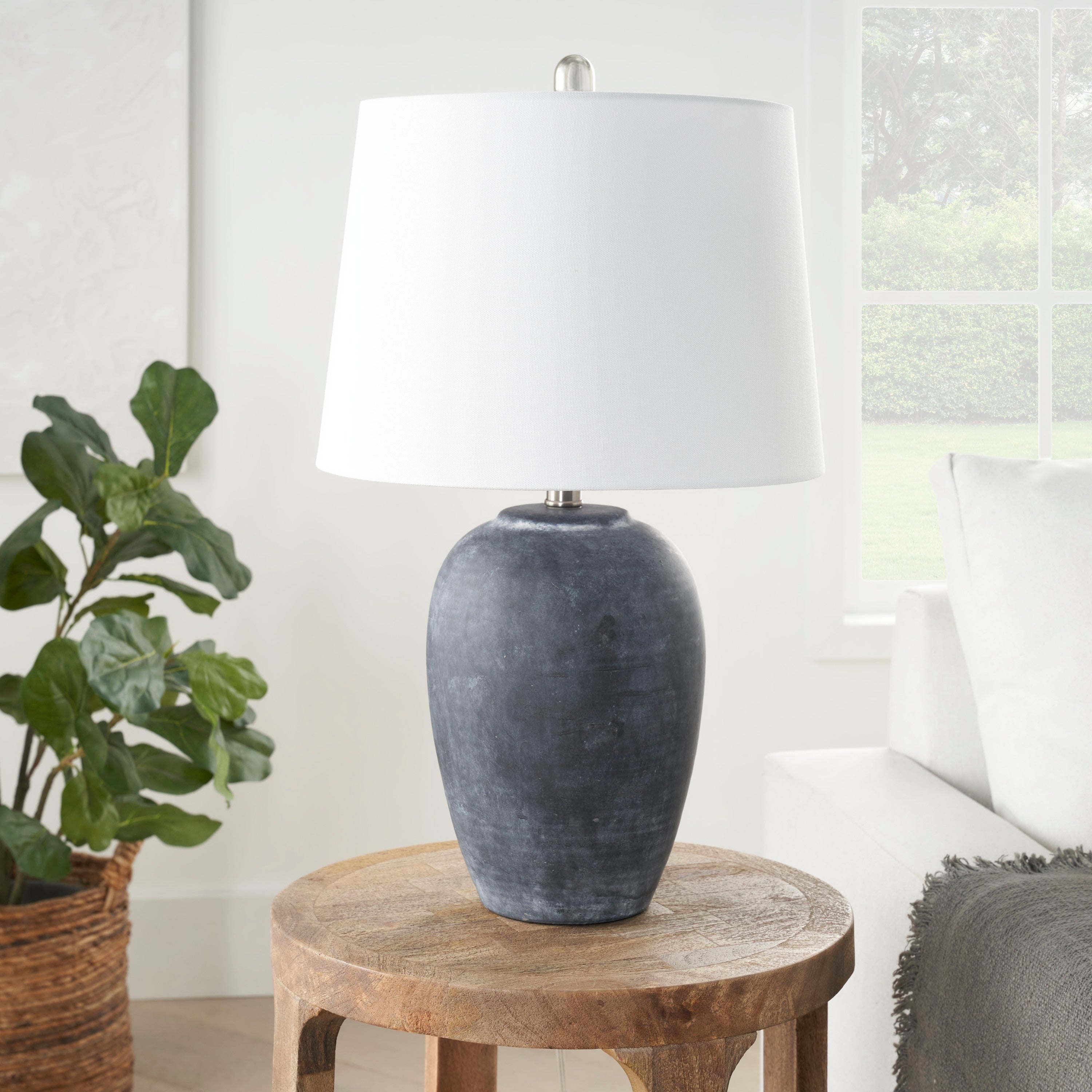 Lampe de table en pot en céramique non émaillée Nourison 23