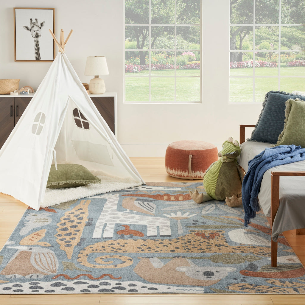 Tapis Nourison Astra lavable en machine à imprimé animal