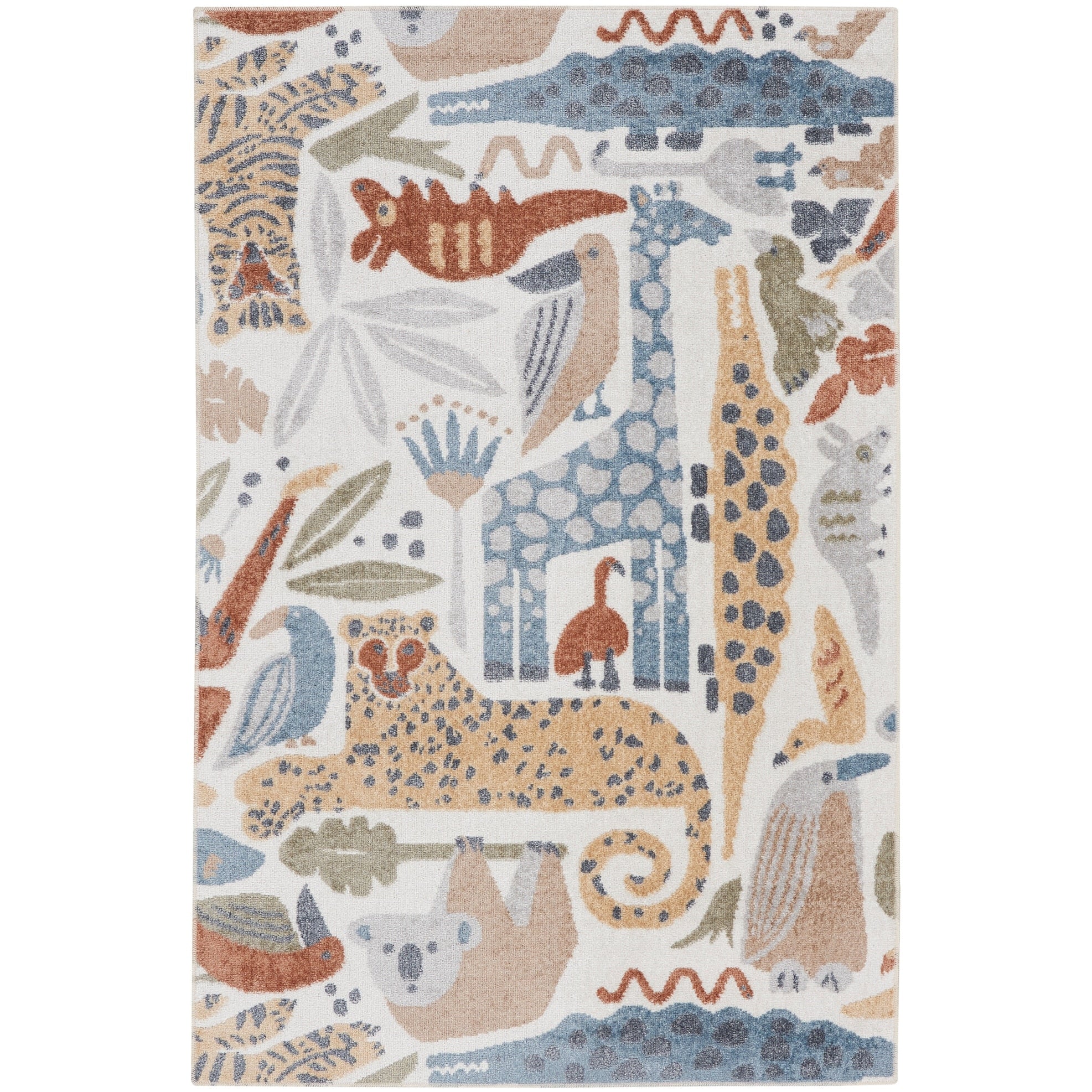 Tapis Nourison Astra lavable en machine à imprimé animal
