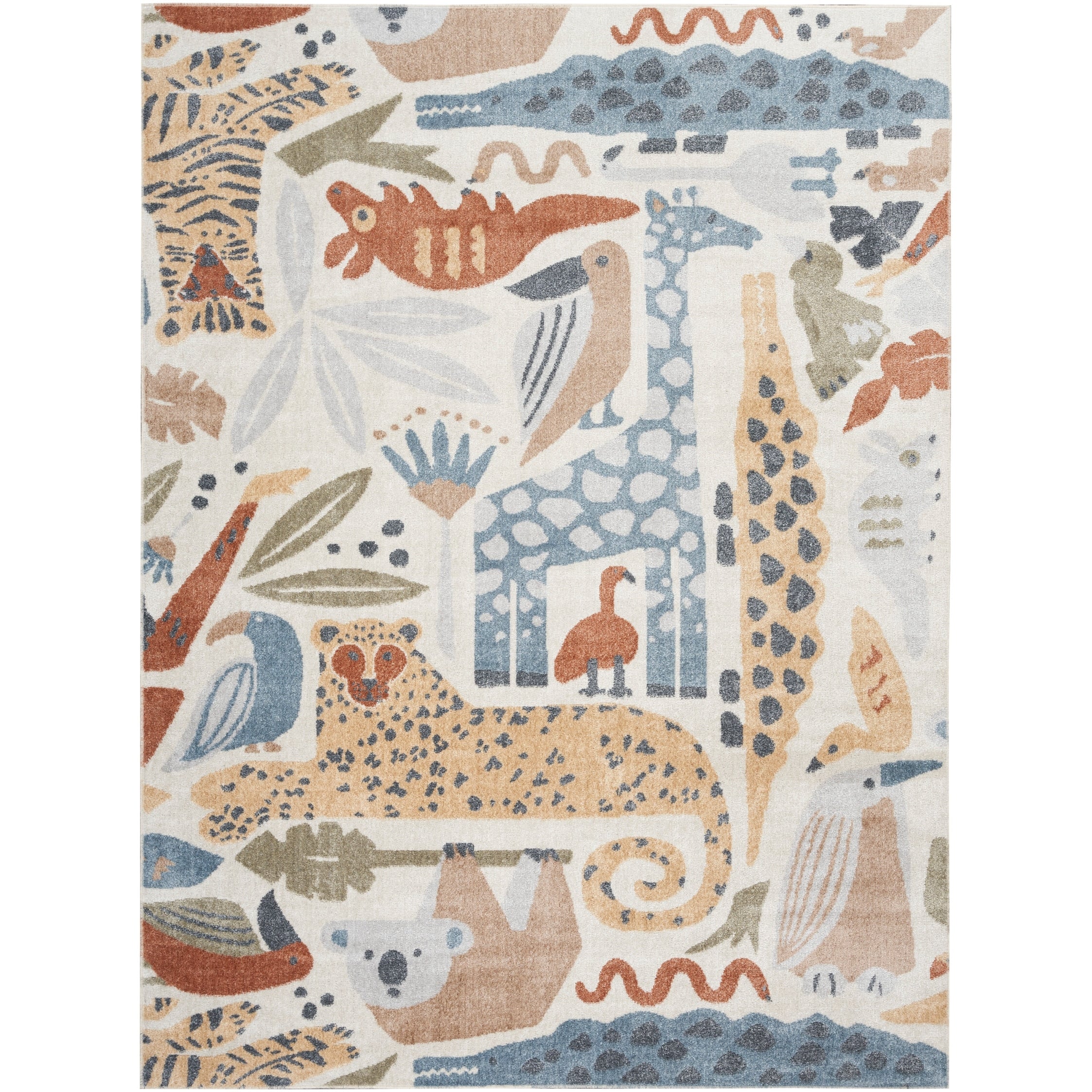 Tapis Nourison Astra lavable en machine à imprimé animal