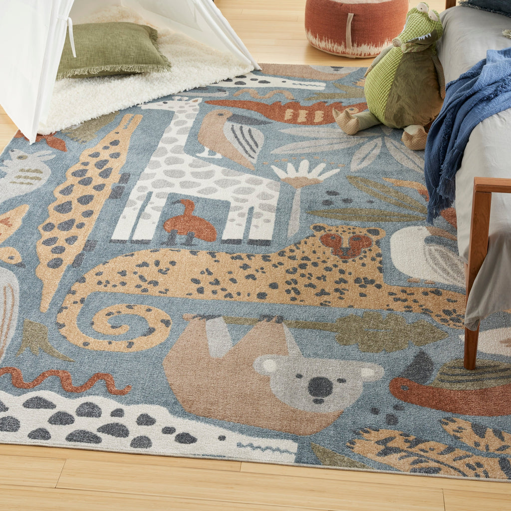 Tapis Nourison Astra lavable en machine à imprimé animal