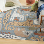 Tapis Nourison Astra lavable en machine à imprimé animal