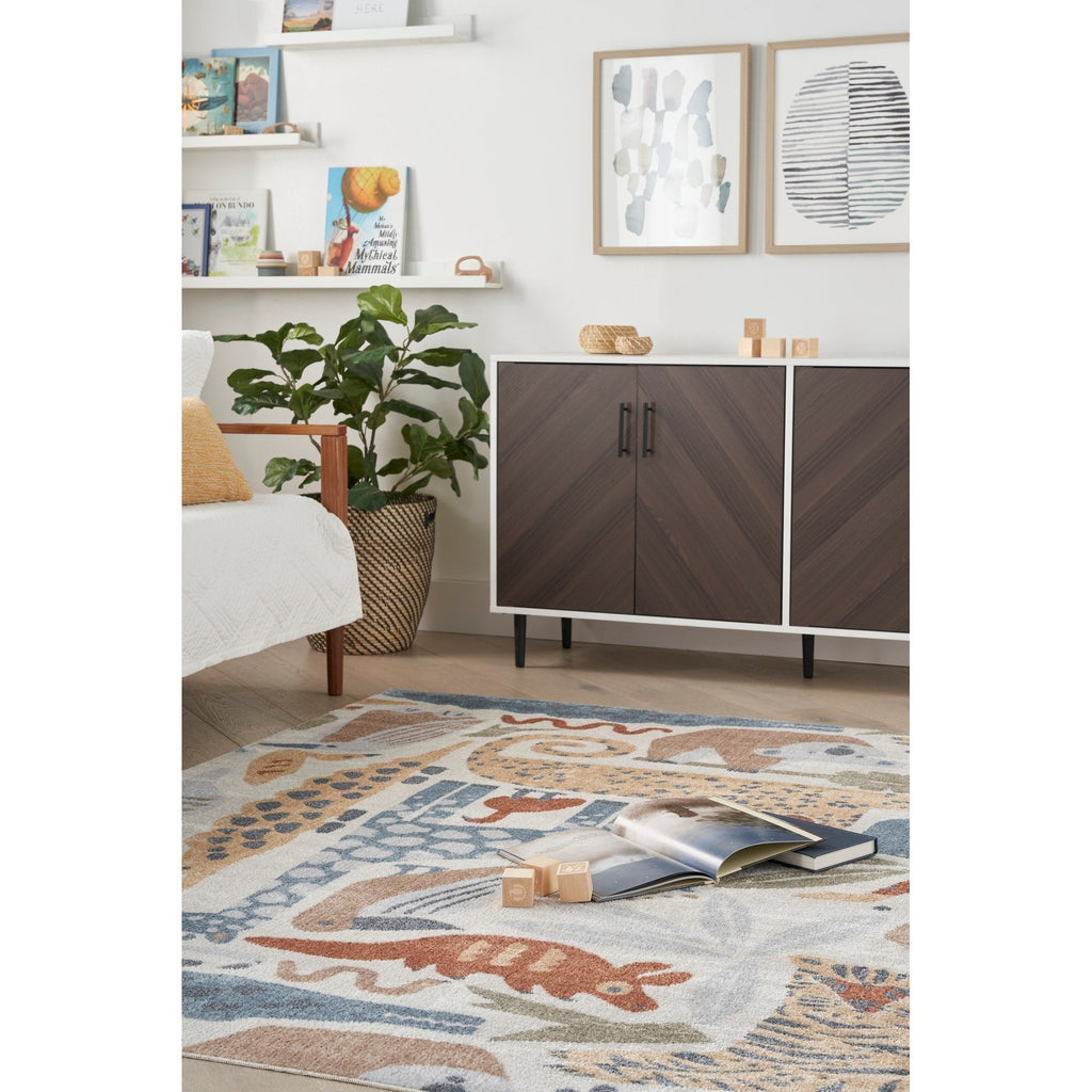 Tapis Nourison Astra lavable en machine à imprimé animal