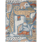 Tapis Nourison Astra lavable en machine à imprimé animal