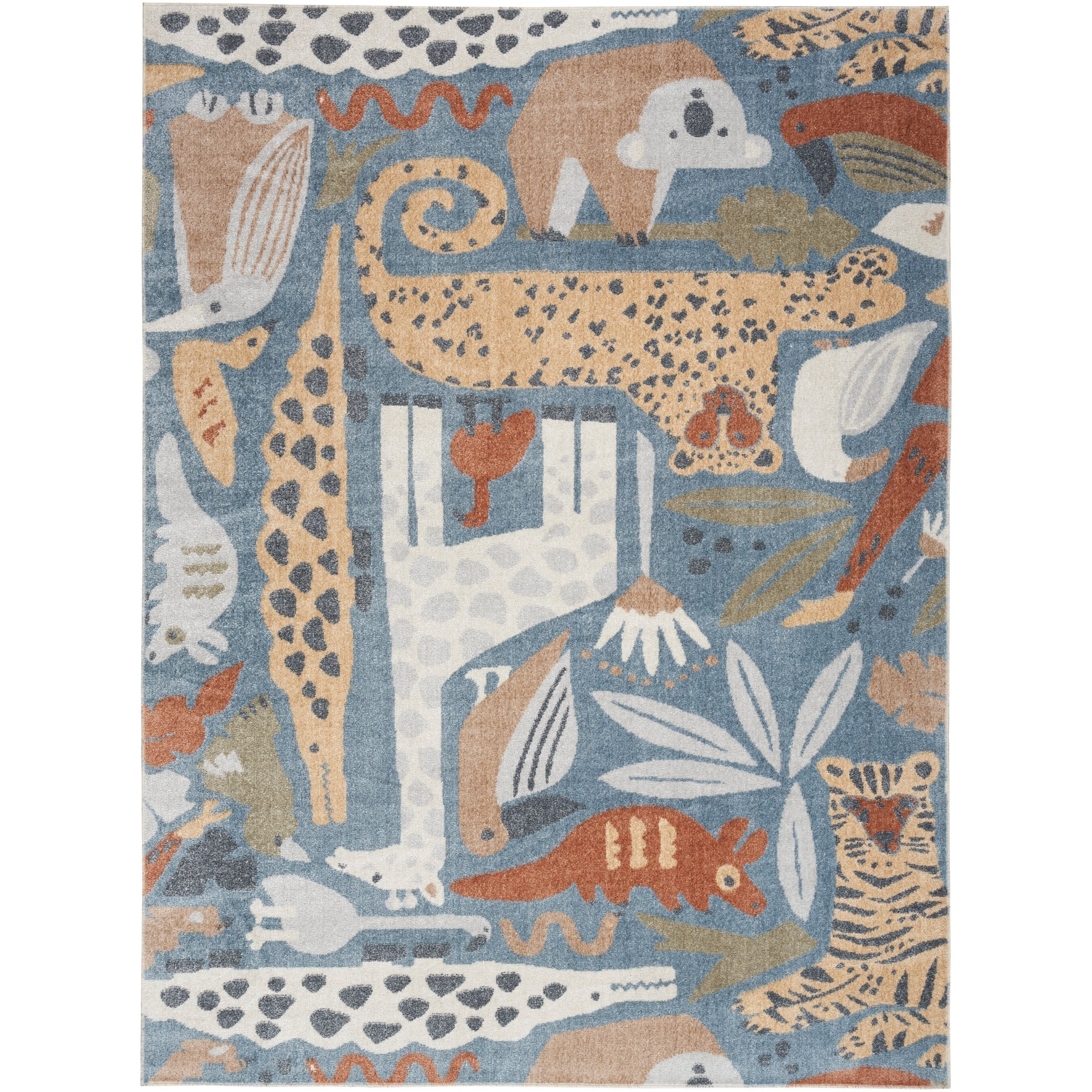 Tapis Nourison Astra lavable en machine à imprimé animal