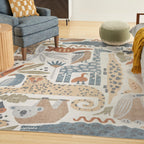 Tapis Nourison Astra lavable en machine à imprimé animal