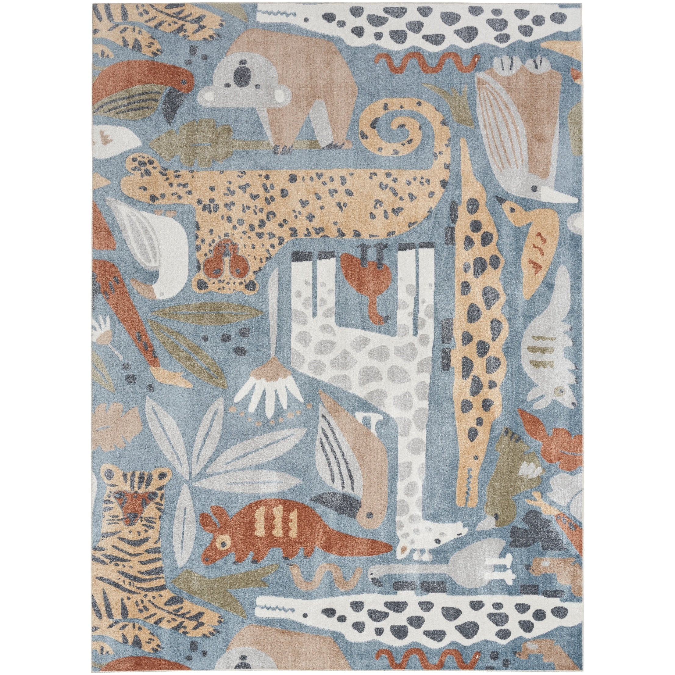 Tapis Nourison Astra lavable en machine à imprimé animal