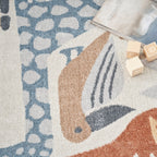 Tapis Nourison Astra lavable en machine à imprimé animal
