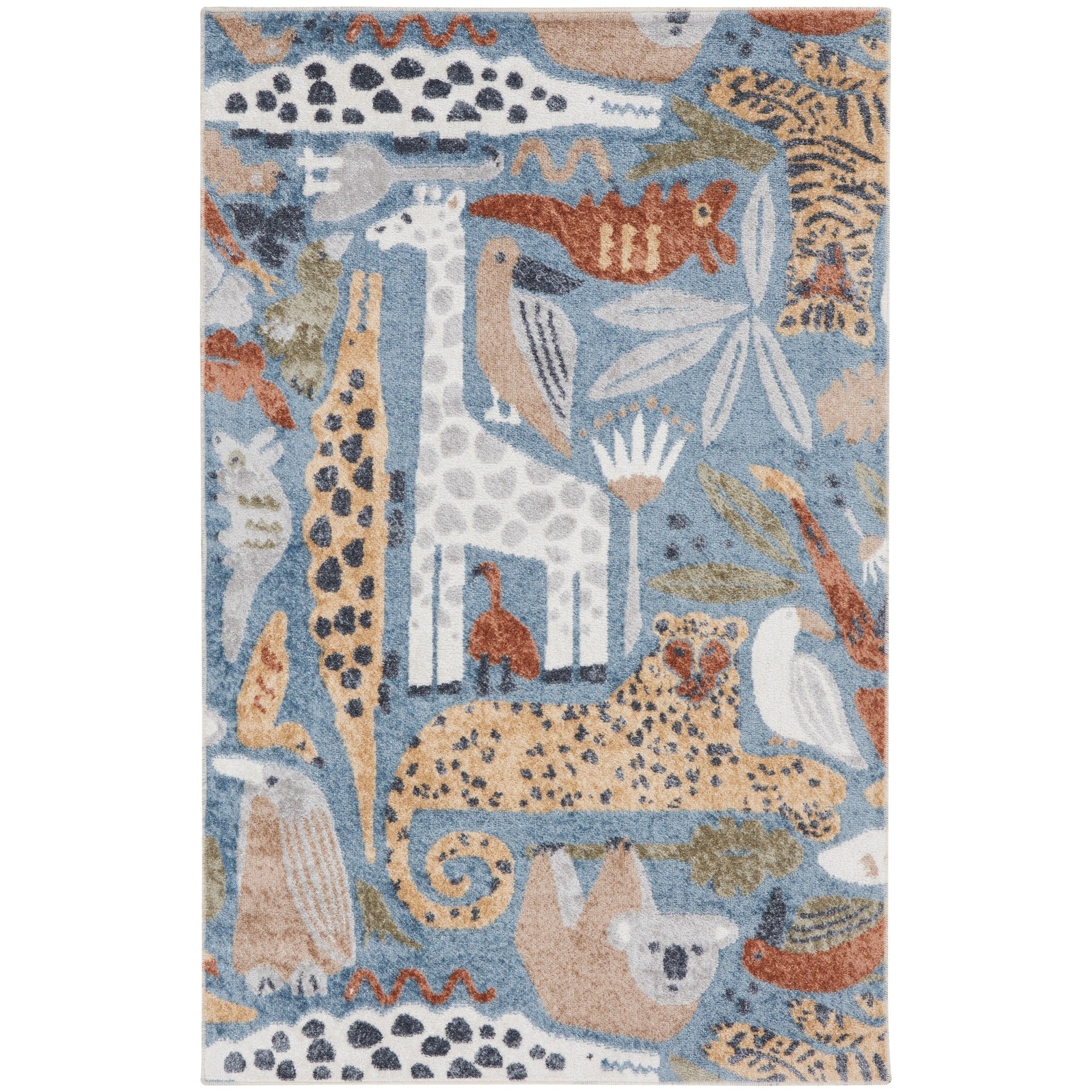 Tapis Nourison Astra lavable en machine à imprimé animal