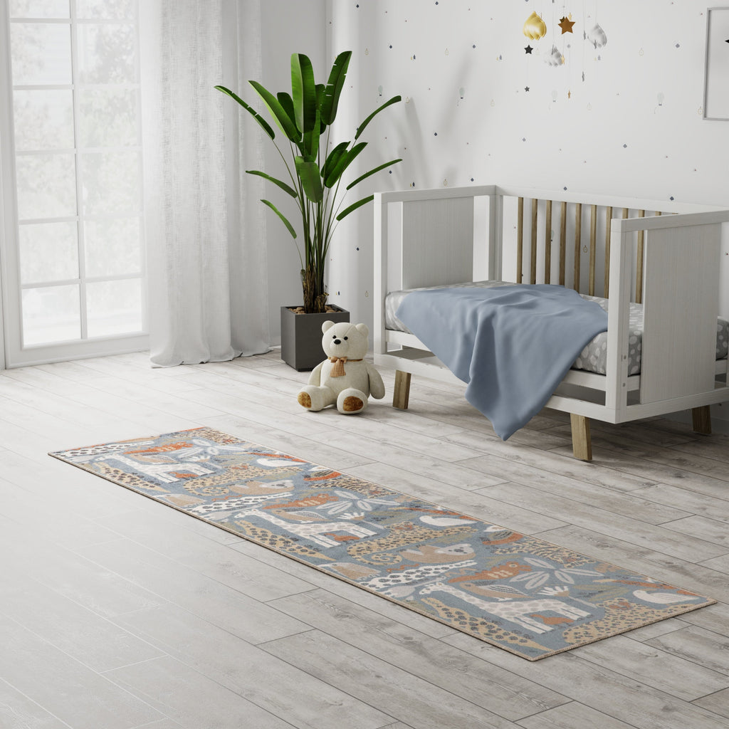 Tapis Nourison Astra lavable en machine à imprimé animal