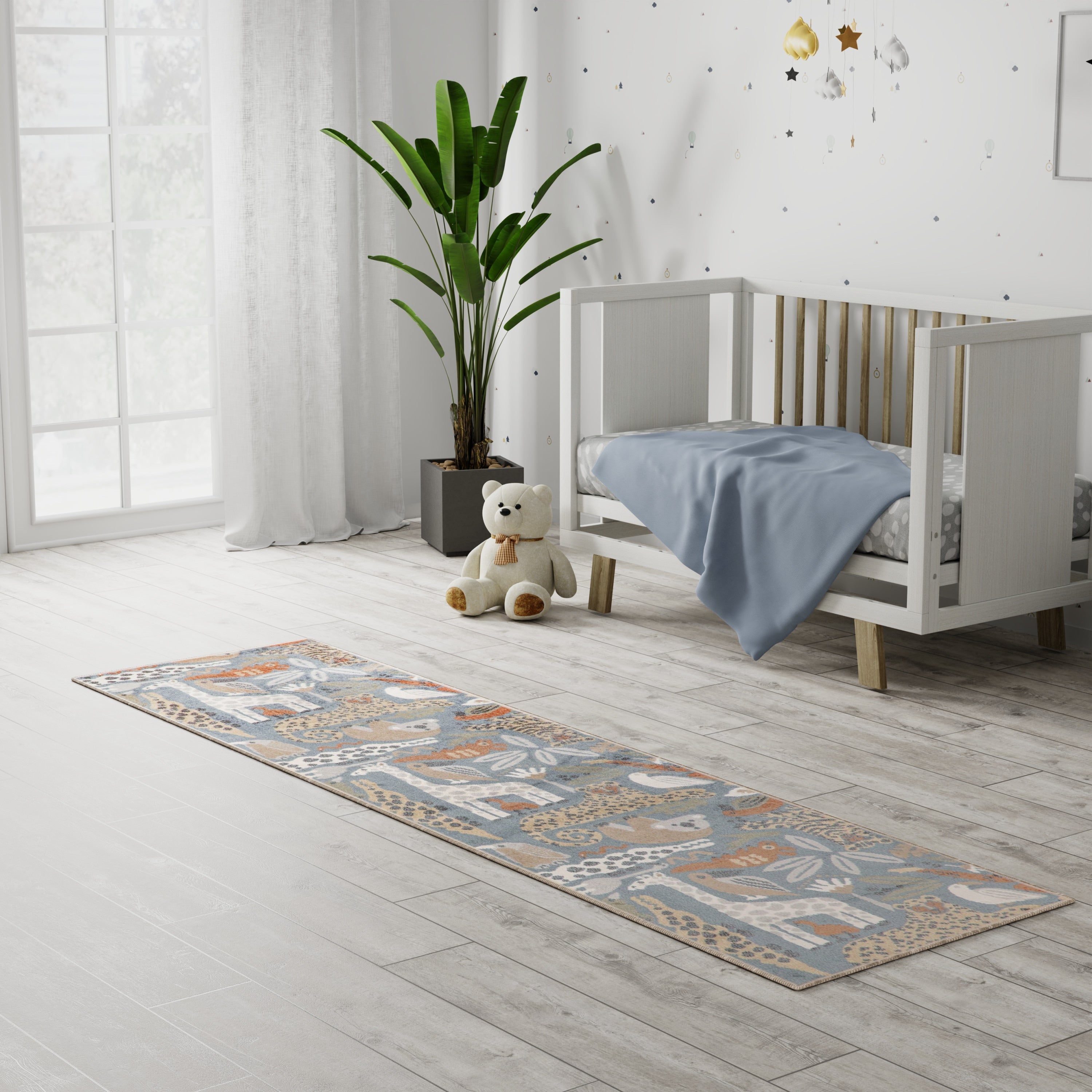 Tapis Nourison Astra lavable en machine à imprimé animal