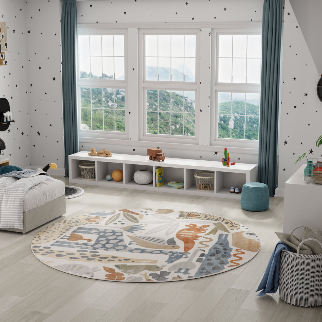 Tapis Nourison Astra lavable en machine à imprimé animal
