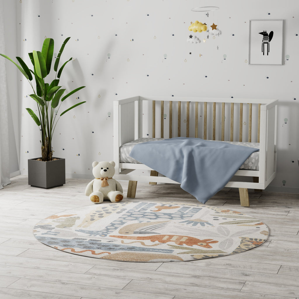 Tapis Nourison Astra lavable en machine à imprimé animal