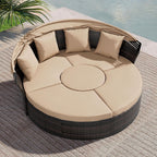 Ensemble de salon de jardin Nuon 4/5 pièces en osier avec auvent par Havenside Home