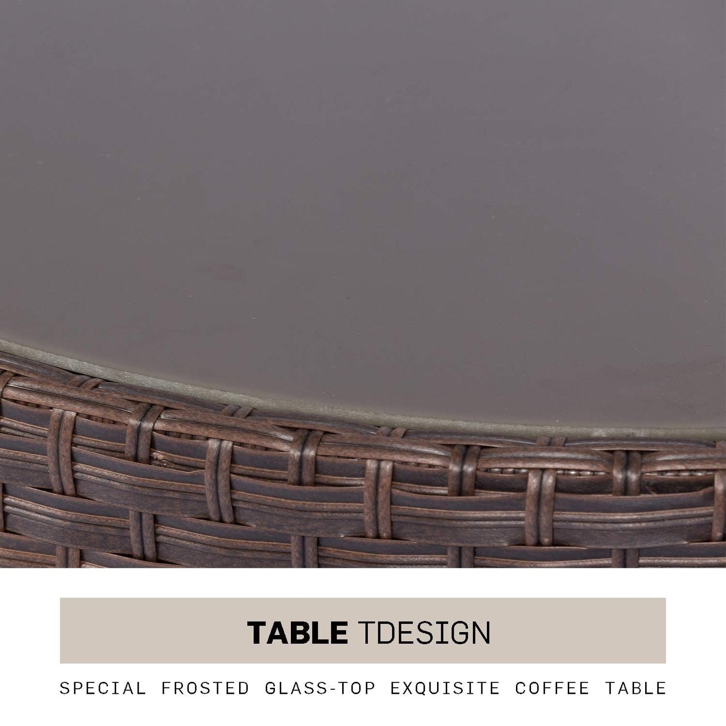 Ensemble de canapé sectionnel incurvé demi-lune demi-rond en rotin et osier Nuon Outdoor Patio Furniture 5 pièces par Havenside Home