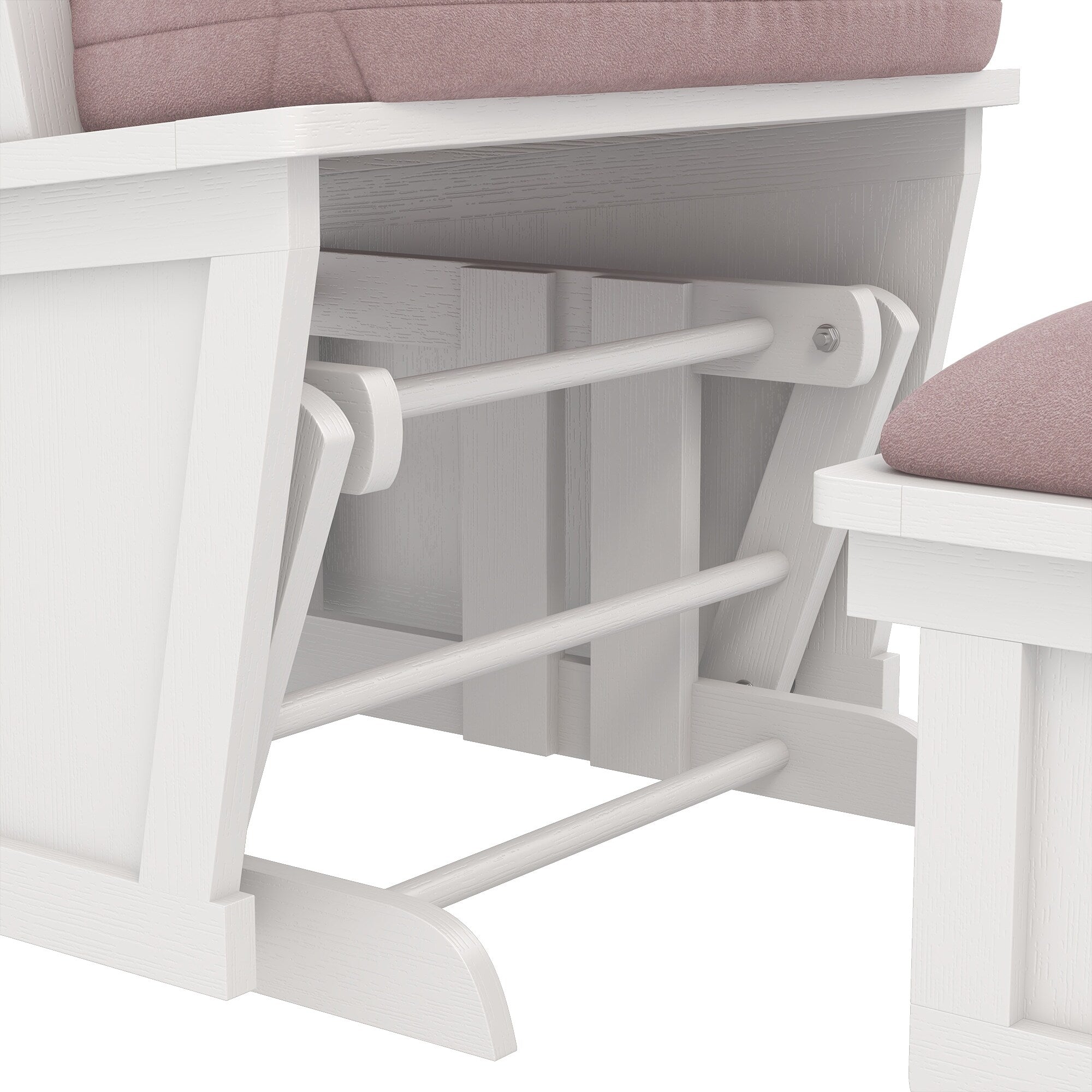 Fauteuil à bascule pour chambre d'enfant, coussin épais et rembourré, fauteuil en lin doux avec pouf et base en bois