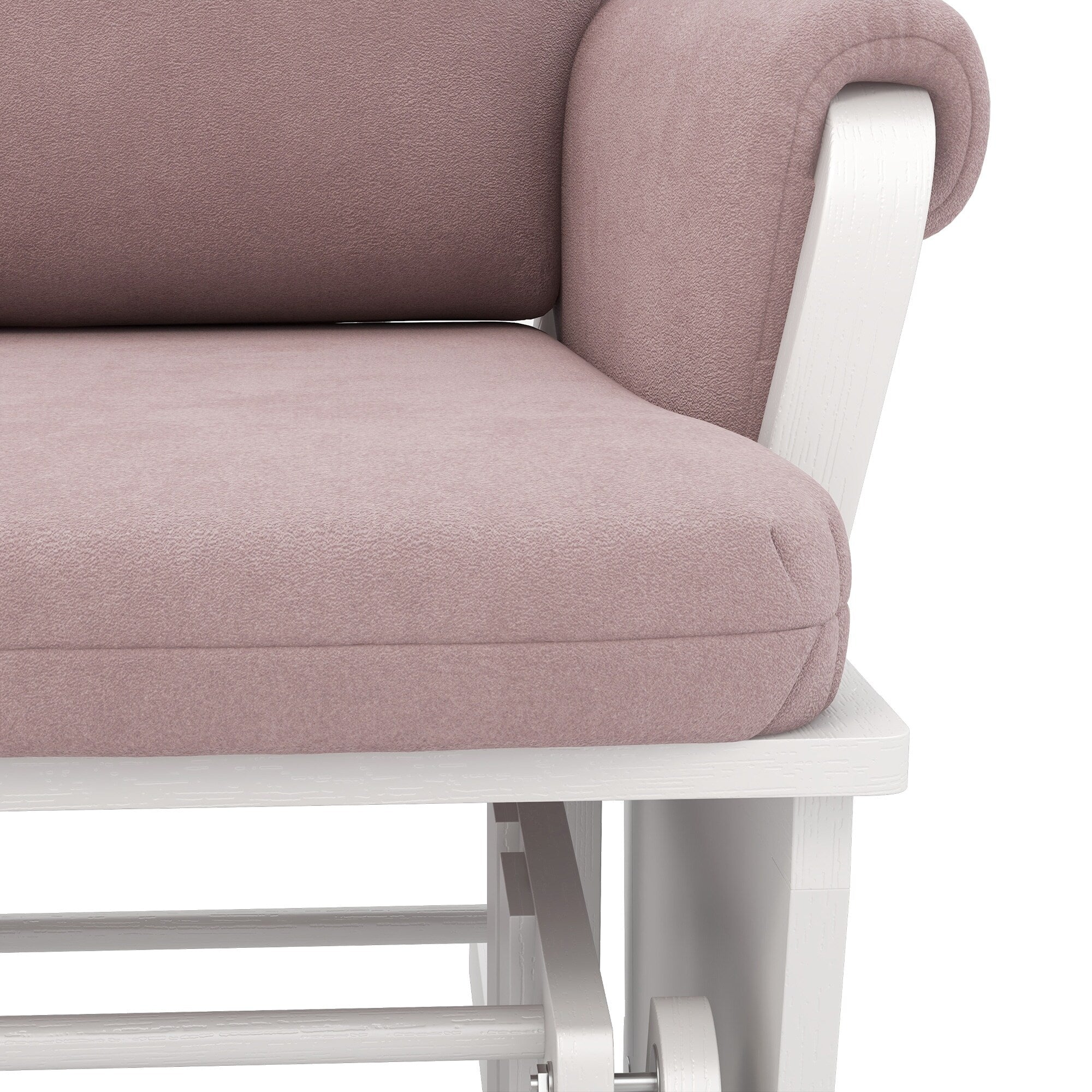 Fauteuil à bascule pour chambre d'enfant, coussin épais et rembourré, fauteuil en lin doux avec pouf et base en bois