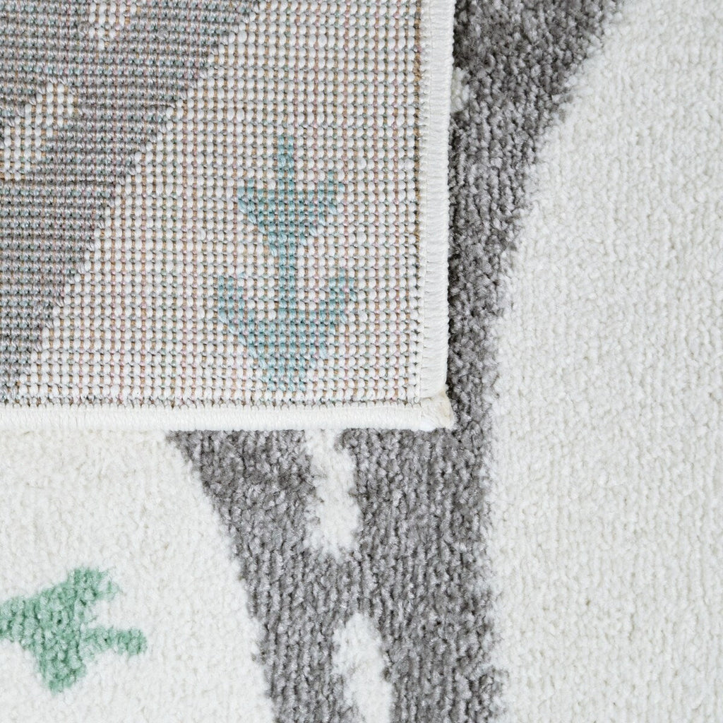 Tapis de chambre d'enfant avec motif de rues, de voitures et d'arbres aux couleurs pastel