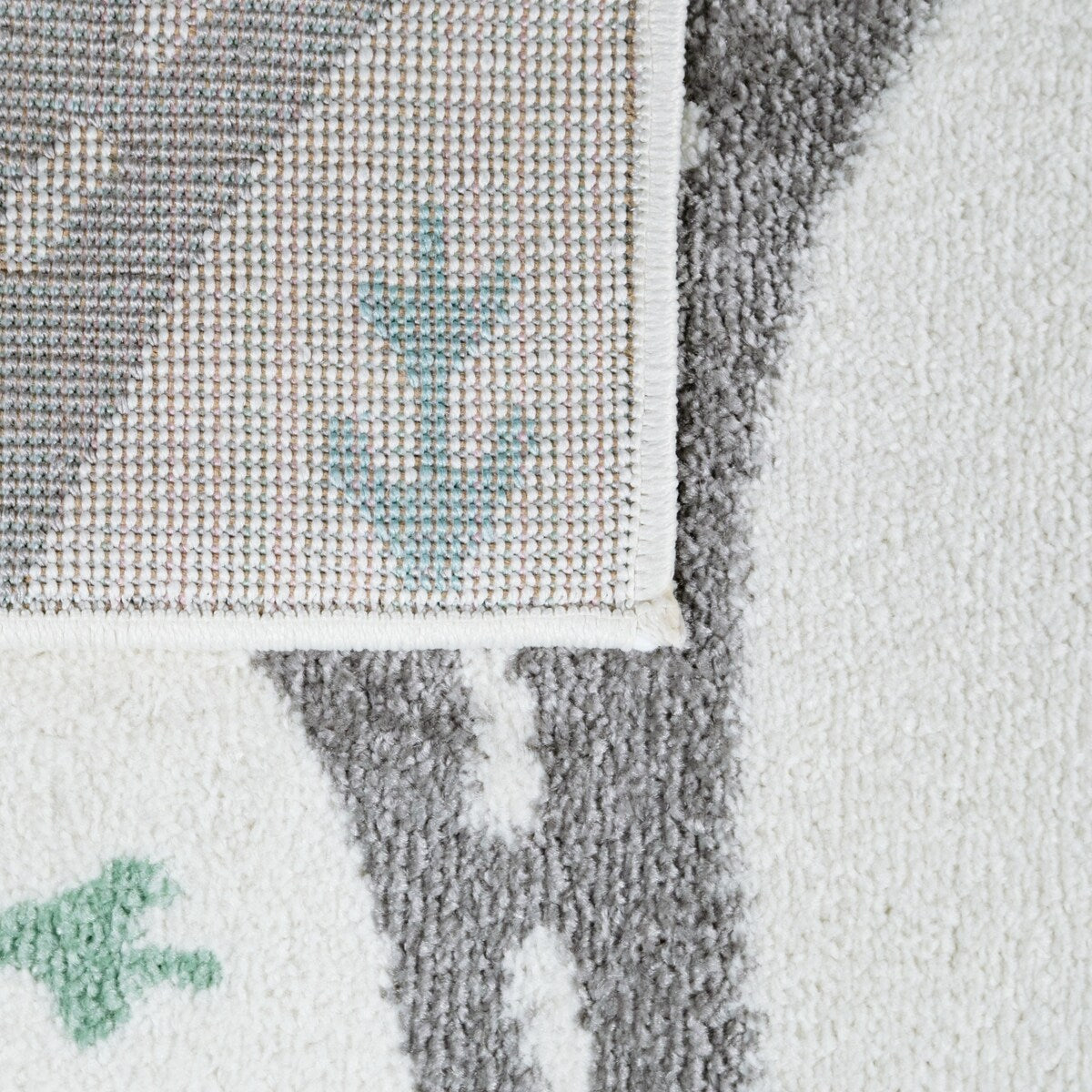 Tapis de chambre d'enfant avec motif de rues, de voitures et d'arbres aux couleurs pastel