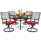 Ensemble de salle à manger d'extérieur Nuu Garden 5 pièces avec chaises pivotantes et coussins