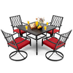 Ensemble de salle à manger d'extérieur Nuu Garden 5 pièces avec chaises pivotantes et coussins