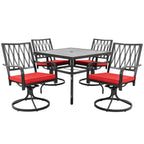 Ensemble de salle à manger d'extérieur Nuu Garden 5 pièces avec chaises pivotantes et coussins