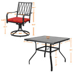 Ensemble de salle à manger d'extérieur Nuu Garden 5 pièces avec chaises pivotantes et coussins
