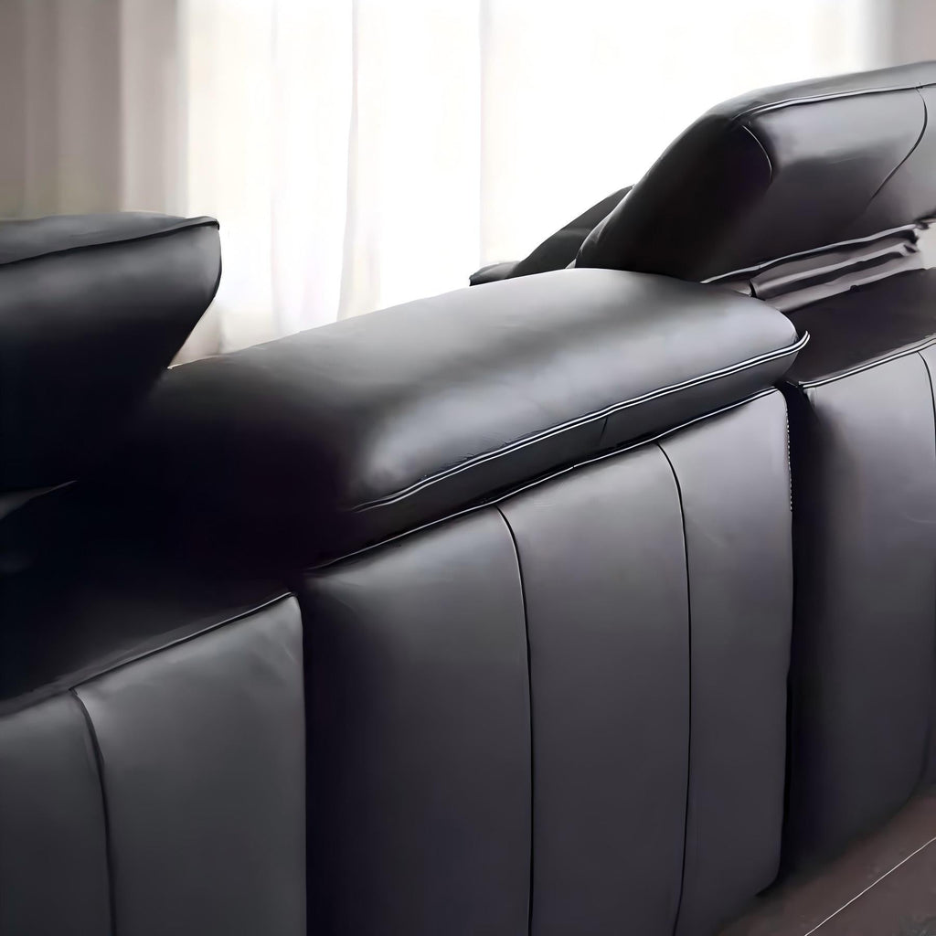 Canapé inclinable en cuir noir Nero