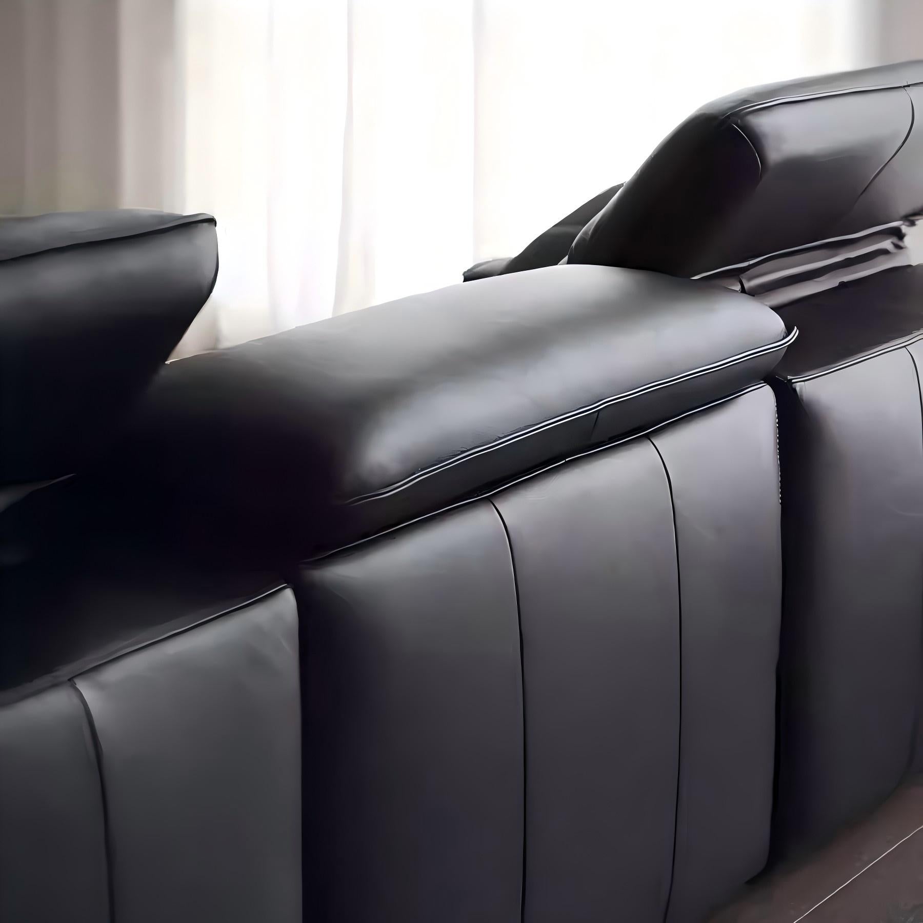 Canapé inclinable en cuir marron Nero