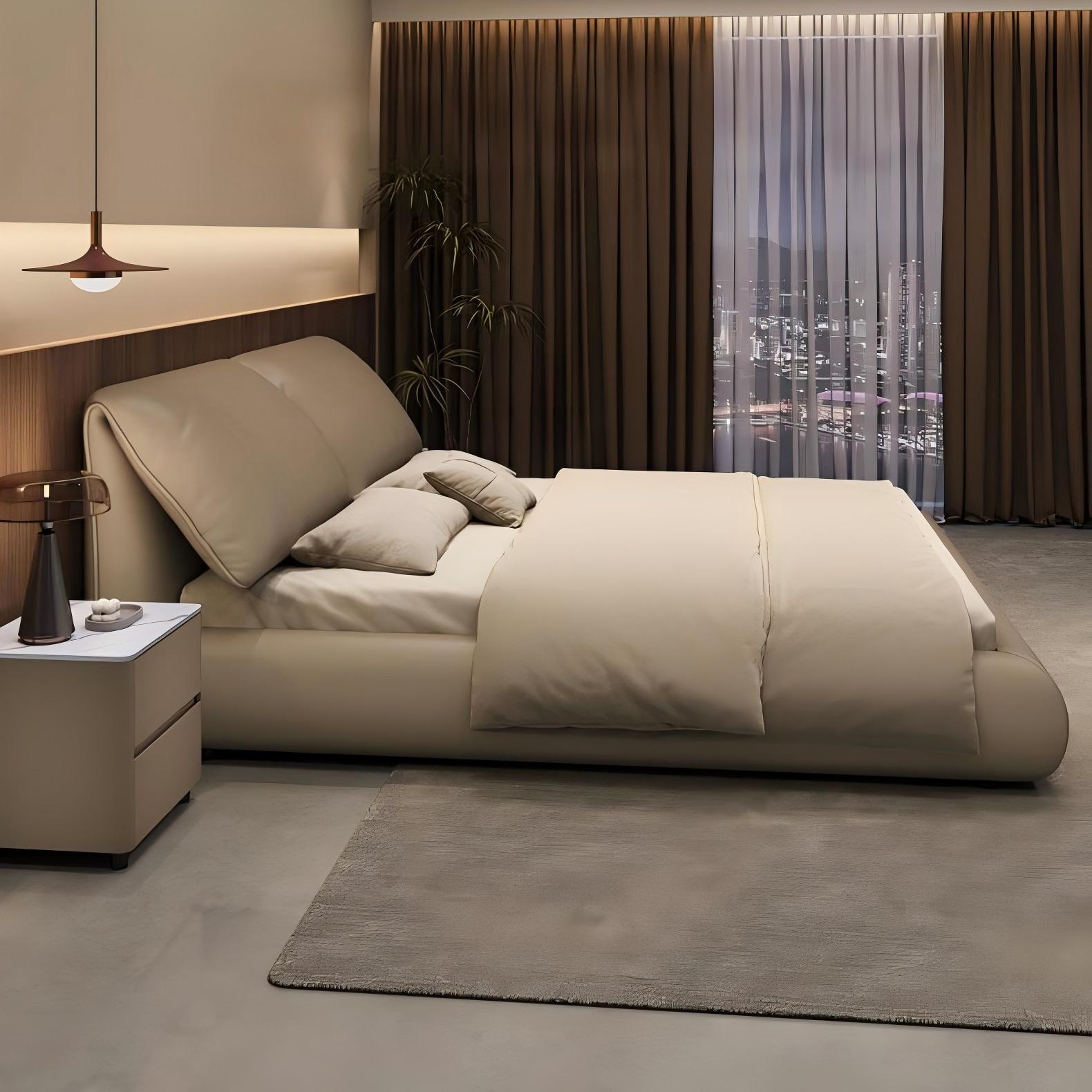 Latte Bliss Leather Bed