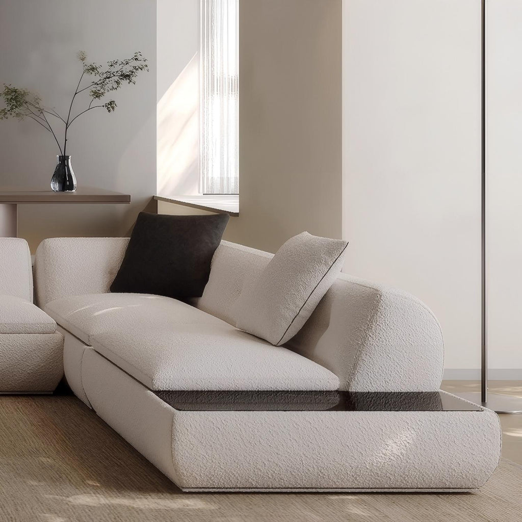 Canapé sectionnel en L Silver Moon Boucle