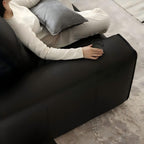 Canapé inclinable en cuir noir Nero