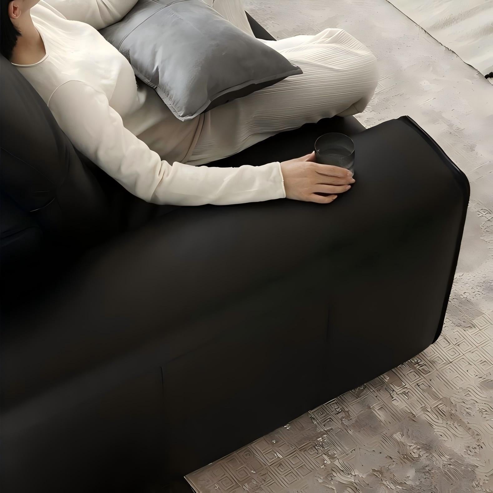 Canapé inclinable en cuir noir Nero