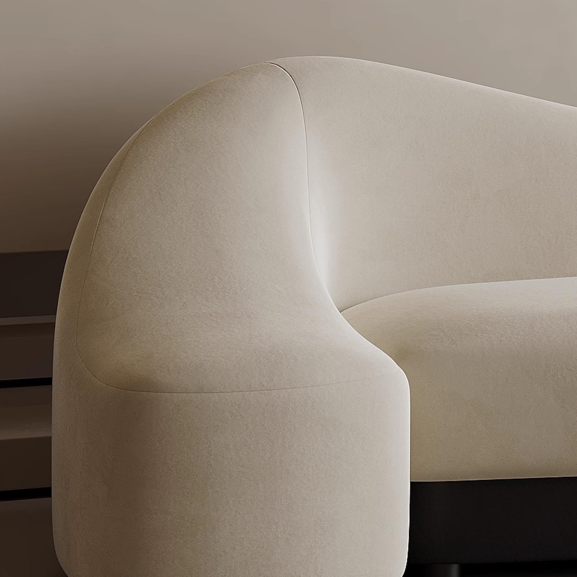 Arcana Curved Premium Velvet Sofa