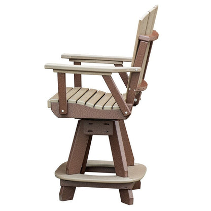 Ensemble de salle à manger rond OS Home and Office, cinq pièces, hauteur comptoir, en bois Weatherwood, sur une base brun Tudor