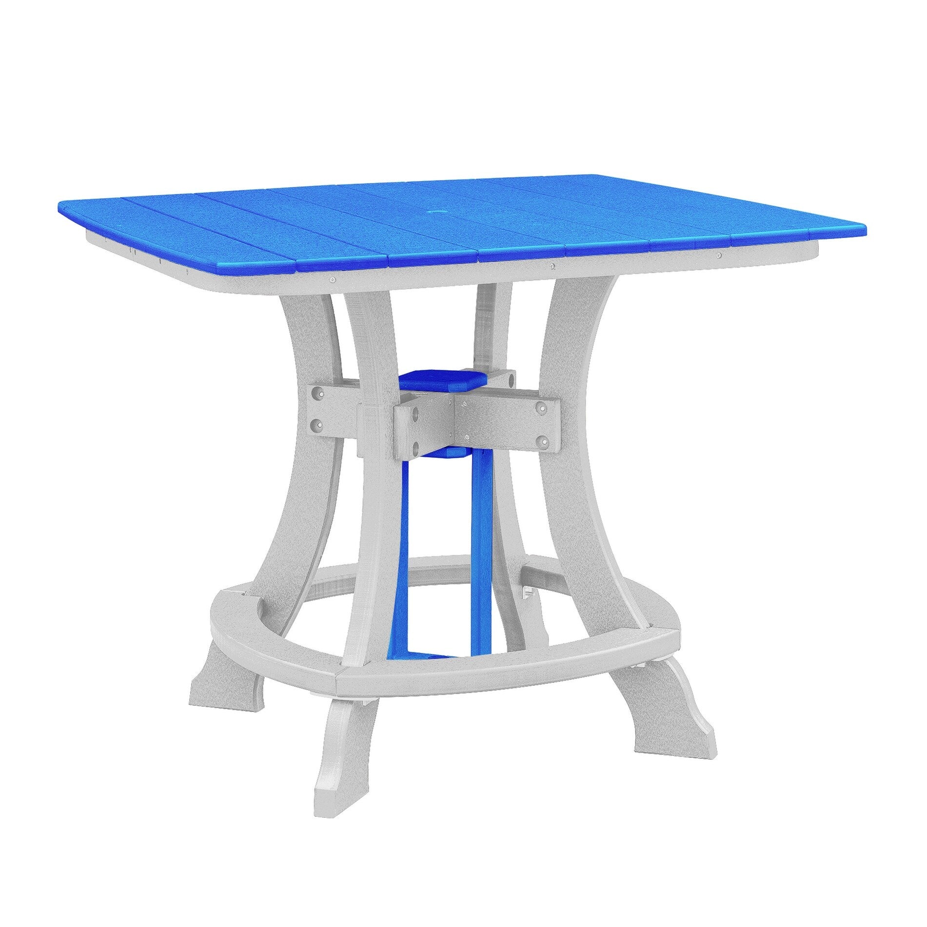 Ensemble de salle à manger carré OS Home and Office, cinq pièces, bleu sur base blanche