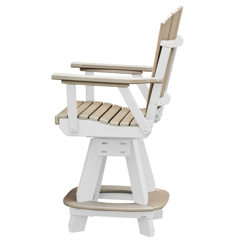 Ensemble de salle à manger carré OS Home and Office, cinq pièces, hauteur comptoir, en bois Weatherwood sur base blanche