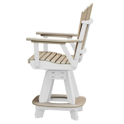 Ensemble de salle à manger carré OS Home and Office, cinq pièces, hauteur comptoir, en bois Weatherwood sur base blanche