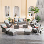Ensemble de 10 chaises pivotantes de patio OVIOS avec tables