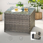 Ensemble de 10 chaises pivotantes de patio OVIOS avec tables
