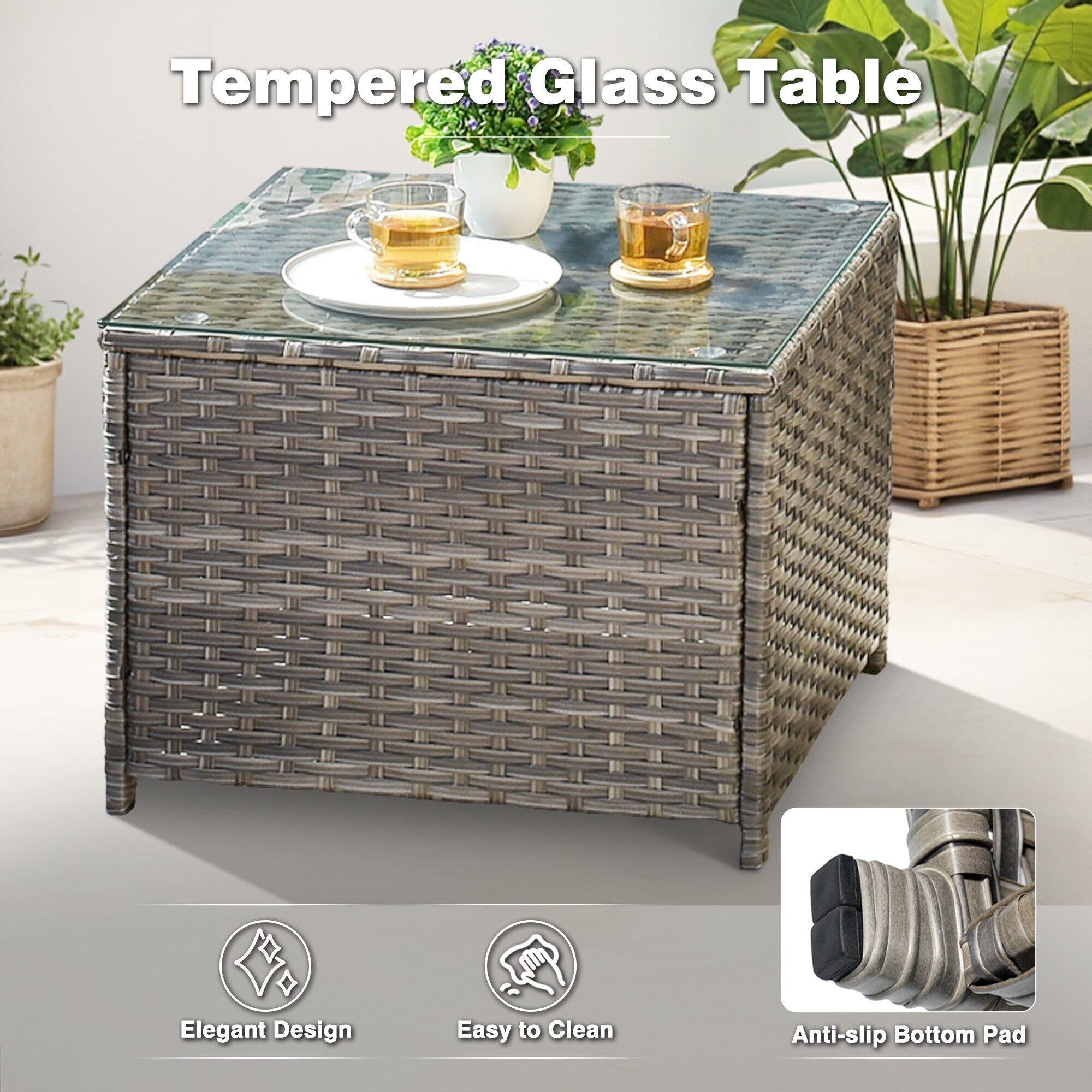 Ensemble de 10 chaises pivotantes de patio OVIOS avec tables