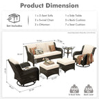 Ensemble de 10 chaises pivotantes de patio OVIOS avec tables