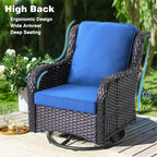Ensemble de 10 chaises pivotantes de patio OVIOS avec tables