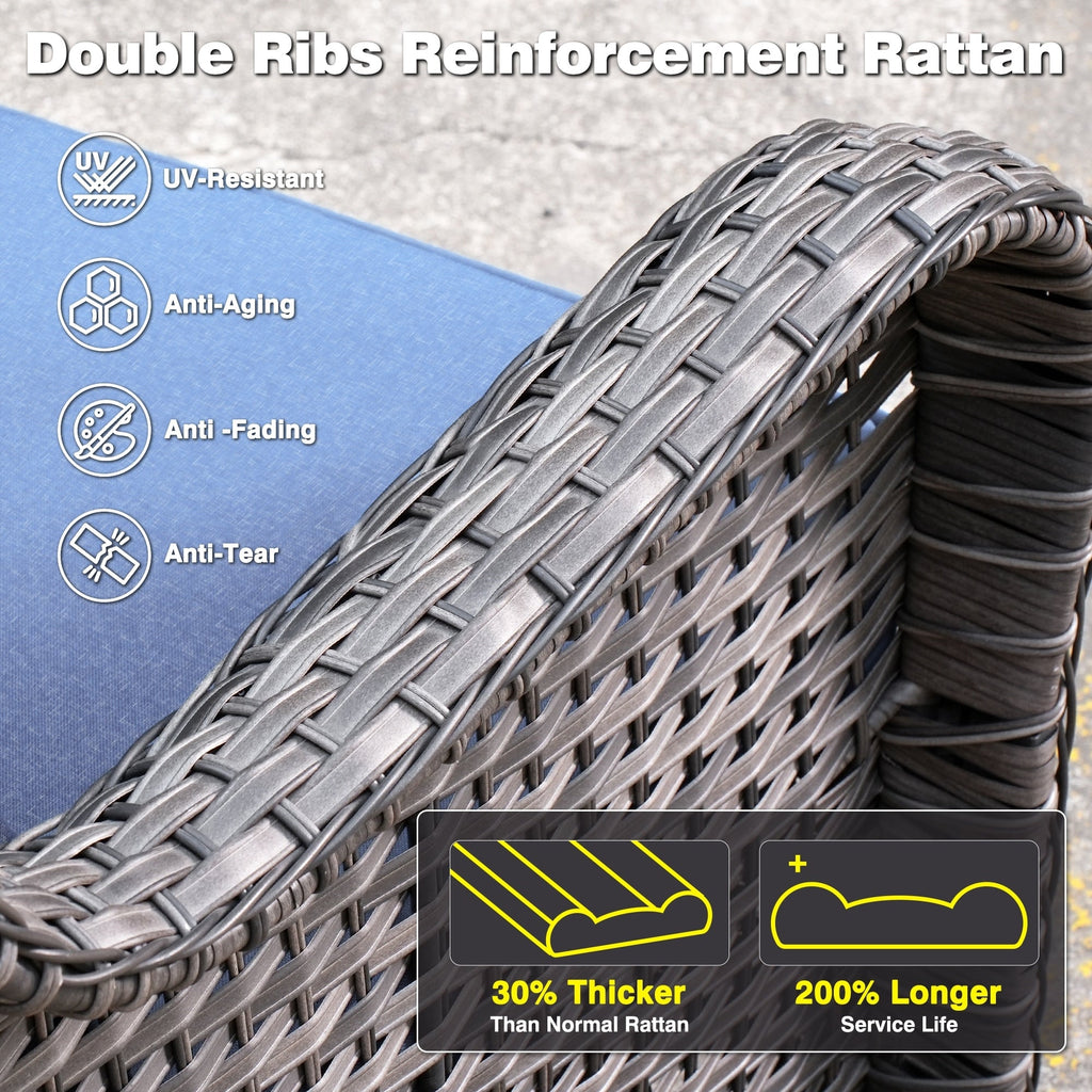 Ensemble de 10 chaises pivotantes de patio OVIOS avec tables