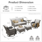 Ensemble de 10 chaises pivotantes de patio OVIOS avec tables