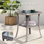 Ensemble de 10 chaises pivotantes de patio OVIOS avec tables