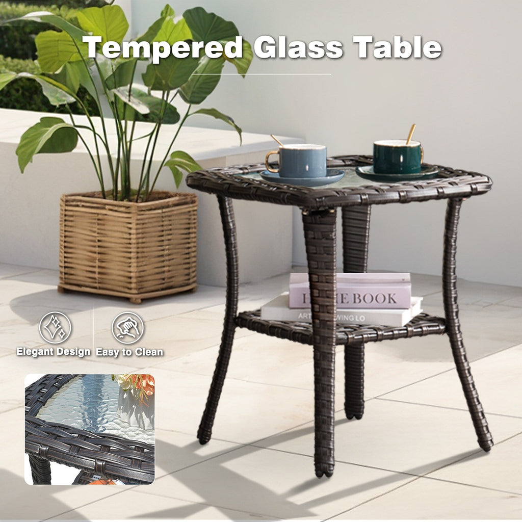 Ensemble de 10 chaises pivotantes de patio OVIOS avec tables